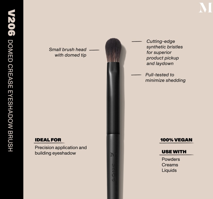 Brushes & Tools Morphe Vegan Brushes | V206 - Domed Crease Eyeshadow Brush